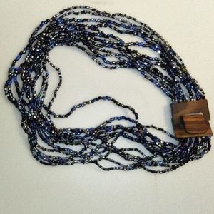 BOGO! Wooden buckle beaded necklace